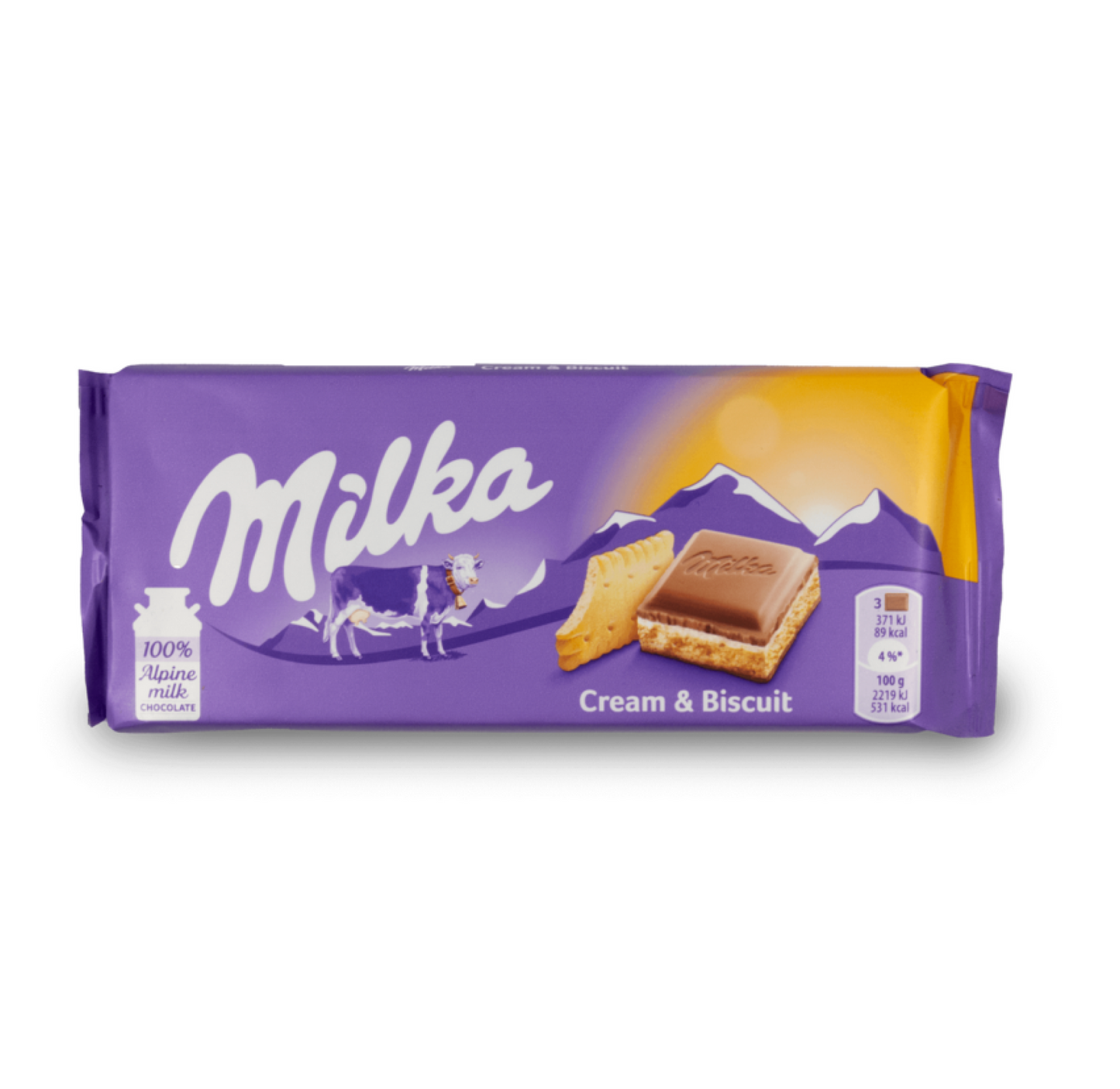 Milka bar cream & biscuits 100g