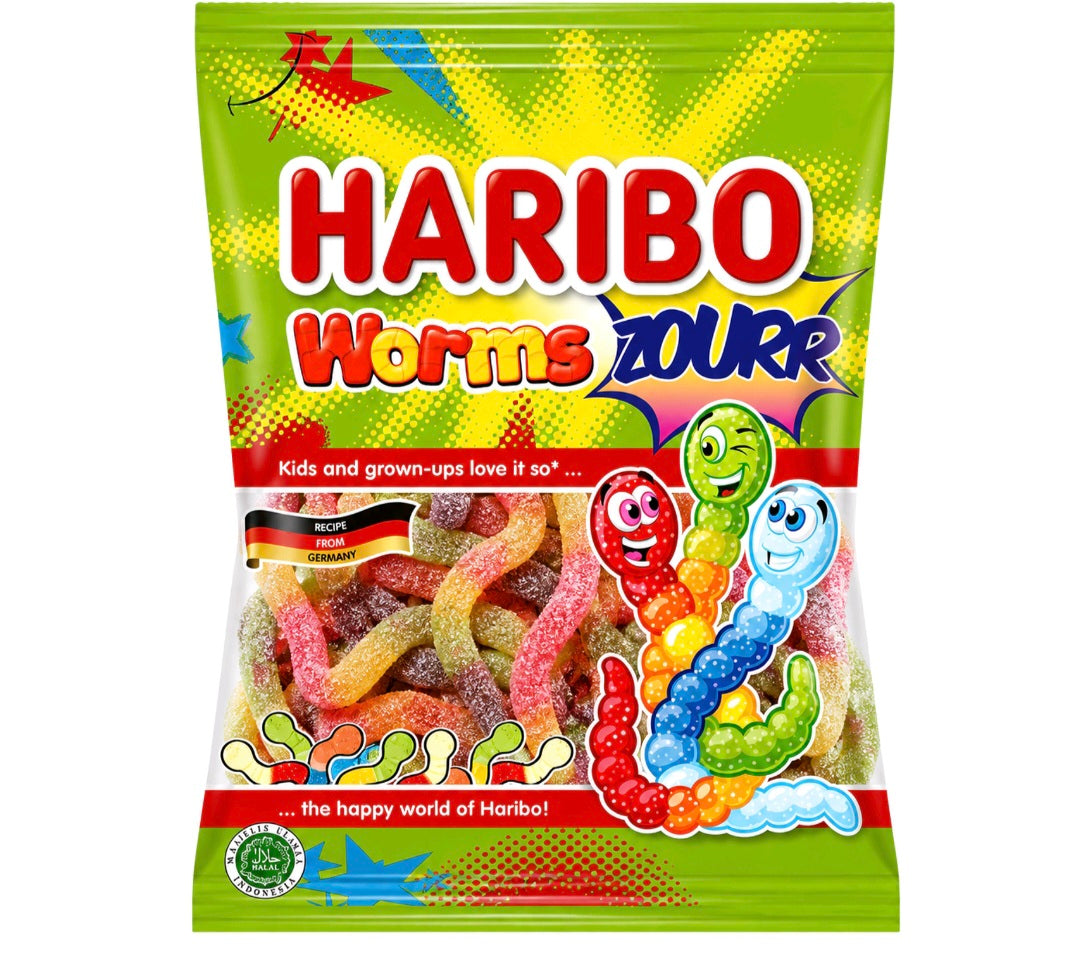 Haribo sour worms 160g imported
